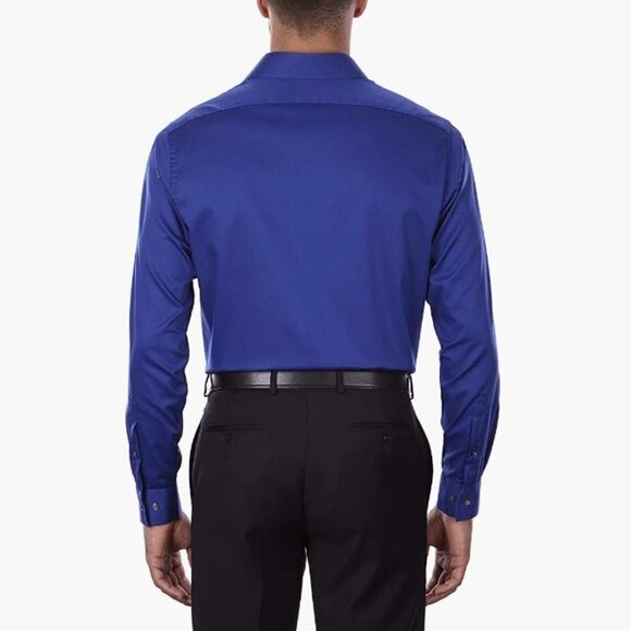 Van Heusen Men's Dress Shirt Regular Fit Flex Collar Stretch Solid, Royal Blue - Picture 3 of 5